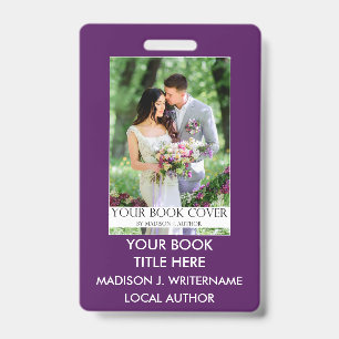 Writer Author Book Cover - Purple or Pick Color Badge