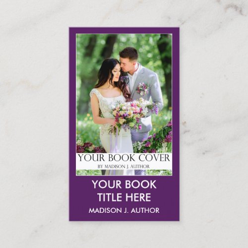 Writer Author Book Cover Purple or Pick Color Business Card