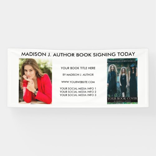 Writer Author Book Photo White or Pick Color Banner