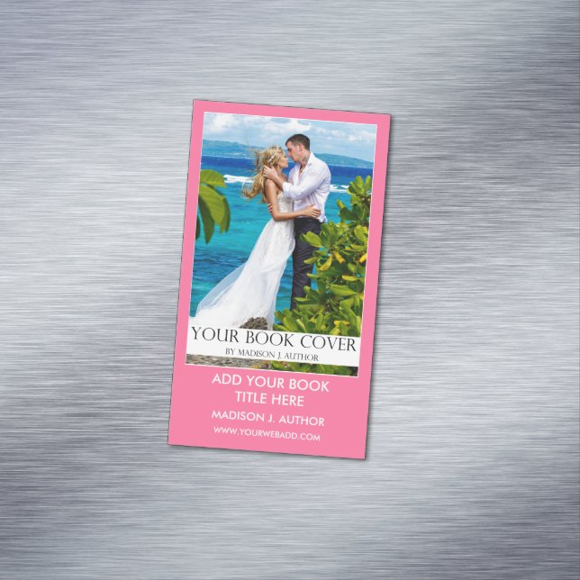 Writer Author Book Promotion Pink Business Card Magnet (In Situ)