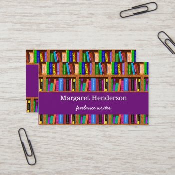 Writer / Author Book Promotion Shelf Pattern Business Card by BookParadise at Zazzle