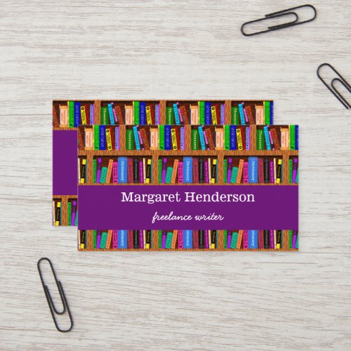 Writer  Author Book Promotion Shelf Pattern Business Card