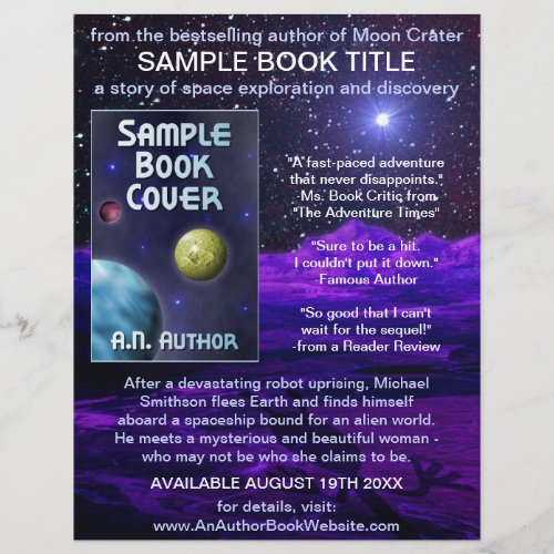 Writer Author Book Promotion Space Science_Fiction Flyer