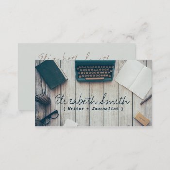 Writer Author Cool Vintage Typewriter Professional Business Card by busied at Zazzle