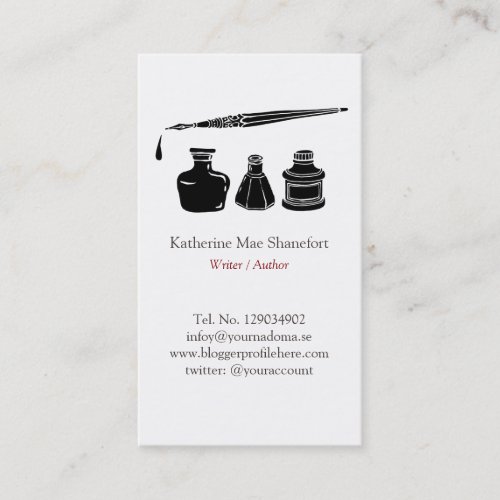 Writer Author Elegant Professional Minimalist Business Card