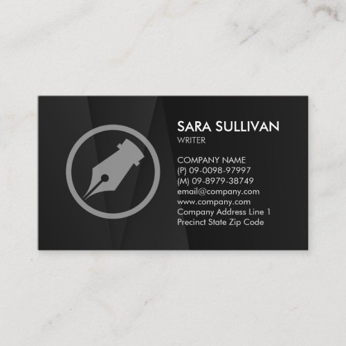 Writer Author Literary arts Business Card