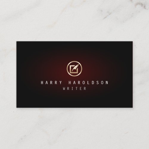 Writer Author Manuscript Quill Icon Business Card