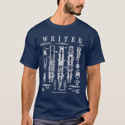Writer Author Novelist Fountain Pen Bookish Vintag T_Shirt