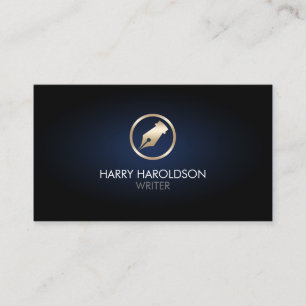 Writer Author Pen Nib Icon Business Card