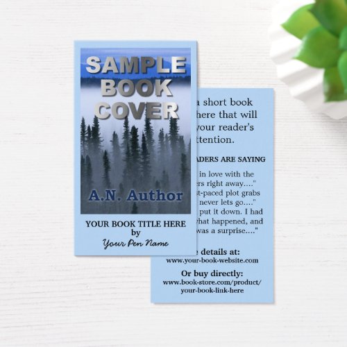 Writer Author Promotion Big Book Cover Business Cards