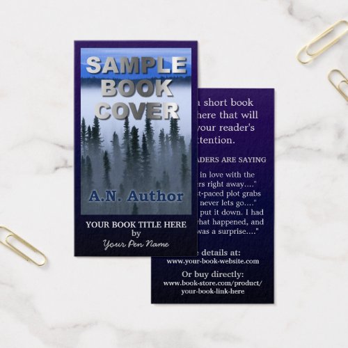 Writer Author Promotion Big Book Cover Dark Blue