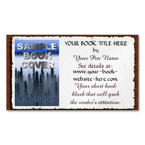 Writer  Author Promotion Book Cover Aged Paper Magnetic Business Card