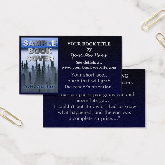 Writer Author Promotion Book Cover Blue Ombre Card (Office)
