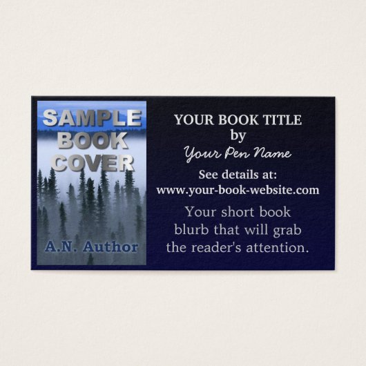 Writer Author Promotion Book Cover Blue Ombre Card (Front)