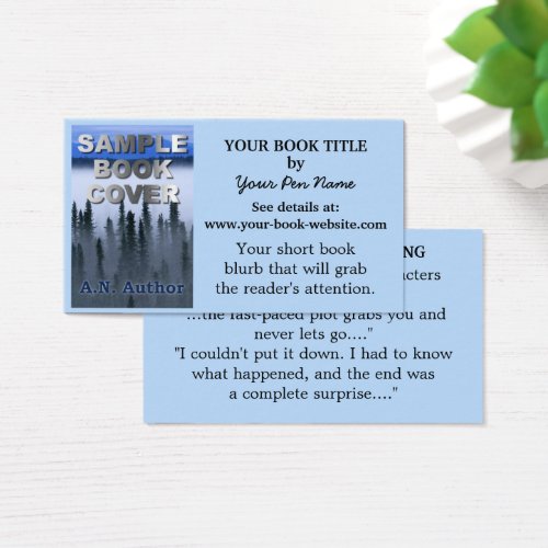 Writer Author Promotion Book Cover Business Cards