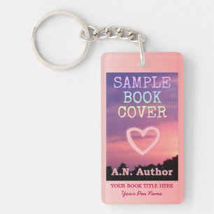 Writer Author Promotion Book Cover Pink White Keychain