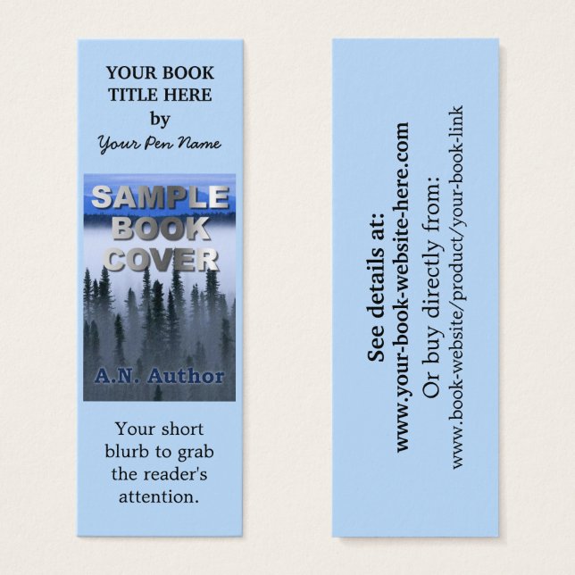 Writer Author Promotion Book Cover Small Bookmark (Front & Back)
