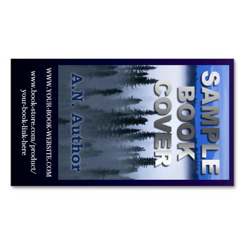 Writer Author Promotion Book Cover Website Blue Magnetic Business Card