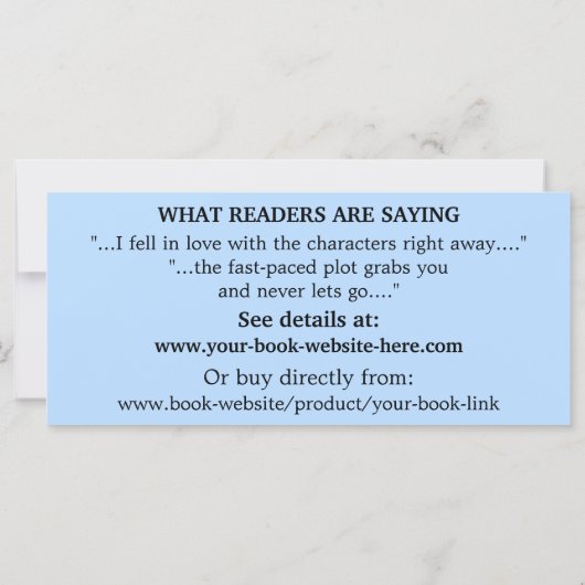 Writer Author Promotion Marketing Book Cover (Back)