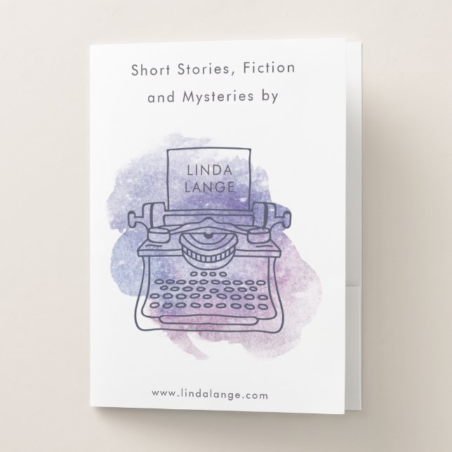Writer Author Publicity Marketing Personalized Pocket Folder (Front)