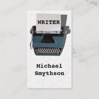 Writer Author Retro Typewriter on Crinkled Paper Business Card