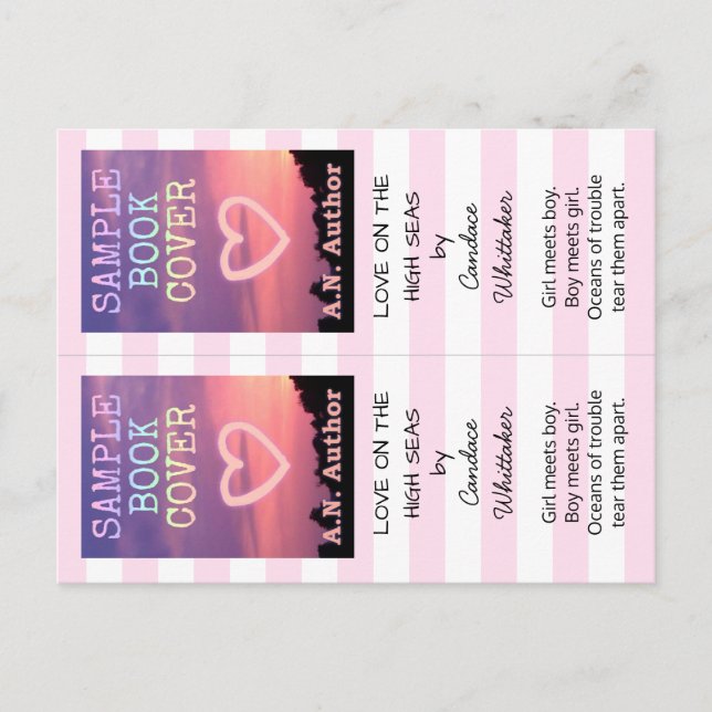 Writer Author Romance Promotion Bookmark Stripes Postcard (Front)