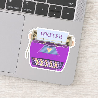 Writer Author Typewriter Purple Mid-Century Modern Sticker