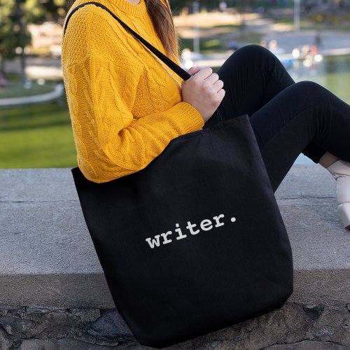 Writer Black and White Tote Bag