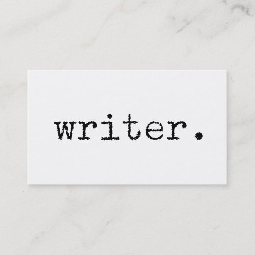 Writer Black and White Vintage Typewriter Text Business Card
