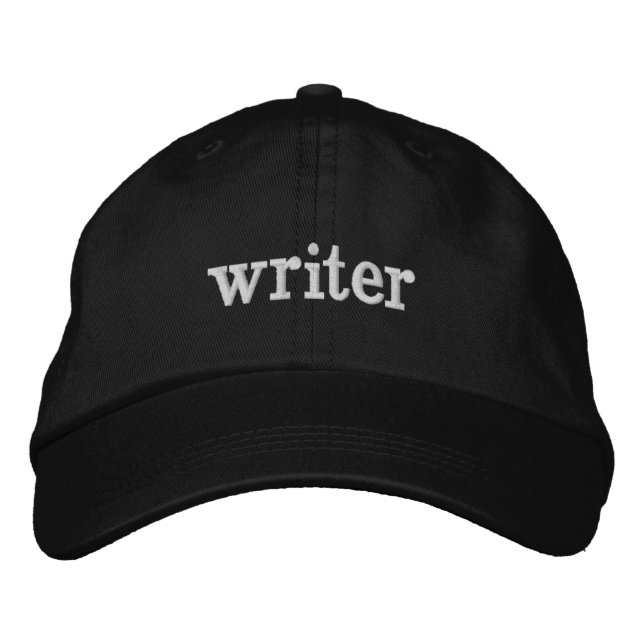 writer black embroidered baseball cap (Front)