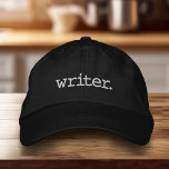 Writer Black Embroidered Baseball Cap<br><div class="desc">Writer Black Cap</div>
