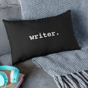 Writer Black Lumbar Pillow