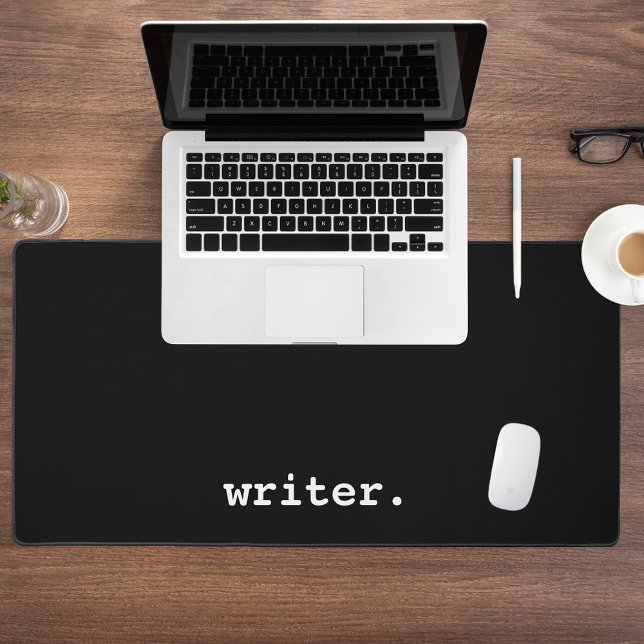 Writer Black or Choose Your Color Desk Mat (Customize to change text size, text style or background color.)