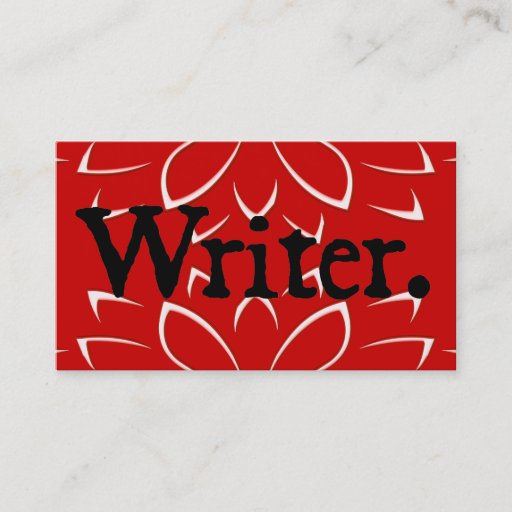 Customizable Writer Black Red Business Card Template