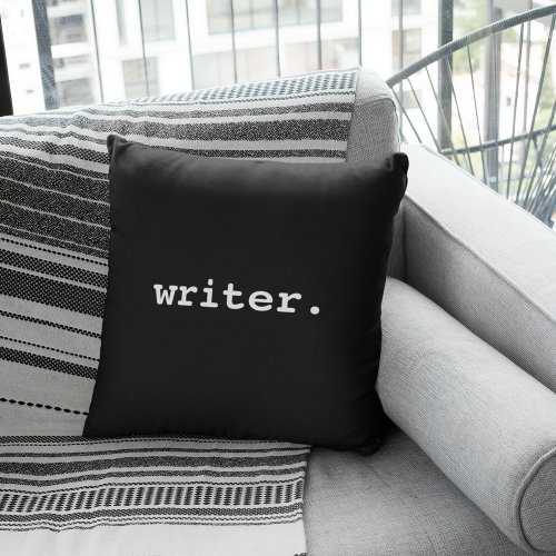 Writer Black Throw Pillow