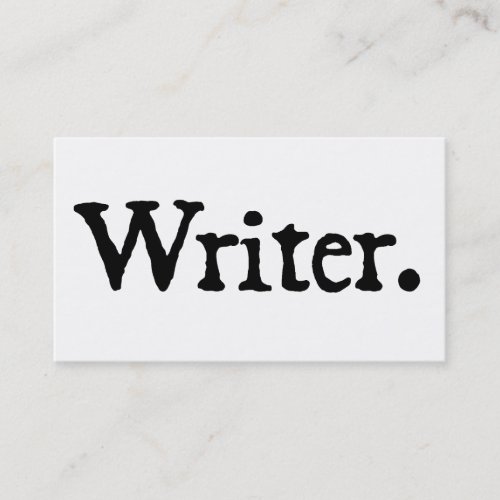 Writer Black White Business Cards