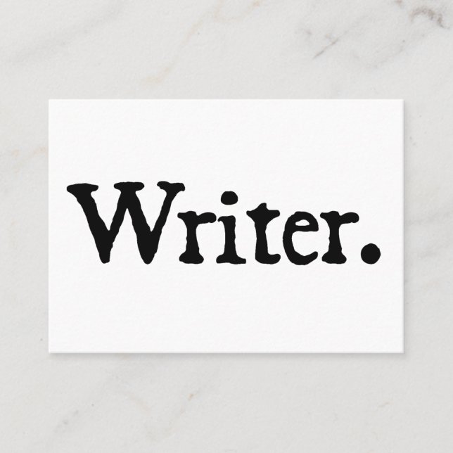 Writer Black White Business Card (Front)