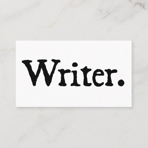 Writer Black White Business Card Template