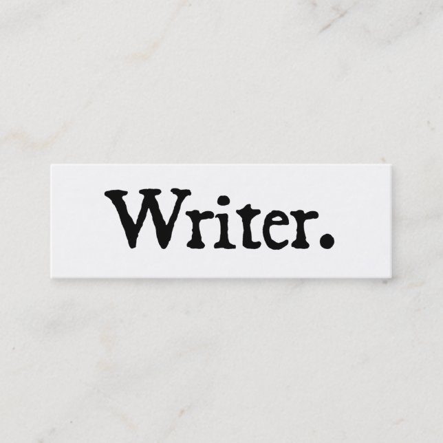 Writer Black White Mini Business Card (Front)