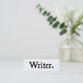 Writer Black White Mini Business Card (Standing Front)
