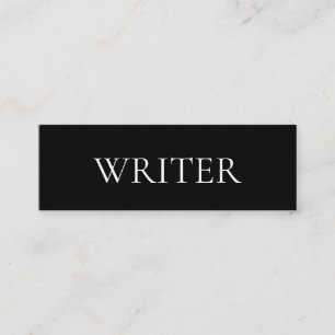 Writer Black White Modern Mini Business Card