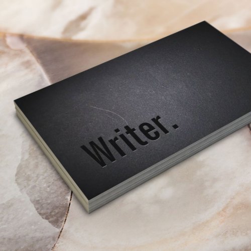 Writer Bold Black Minimalist Business Card