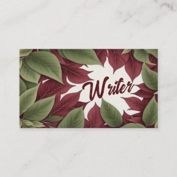 Writer Business Card by businessCardsRUs at Zazzle