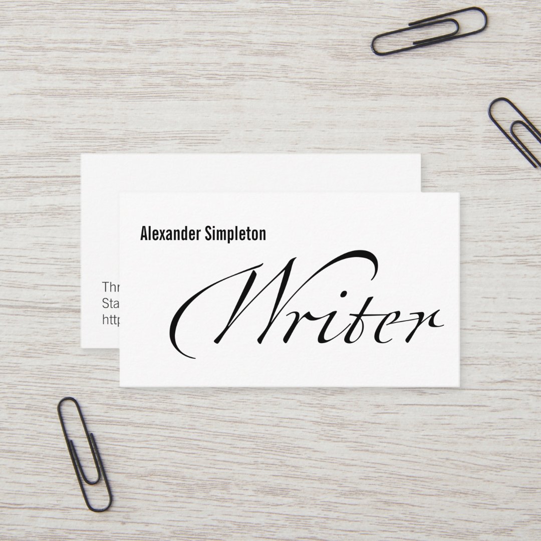 Writer Business Card | Zazzle