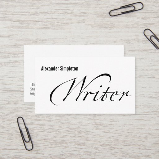 Customizable Writer Business Card