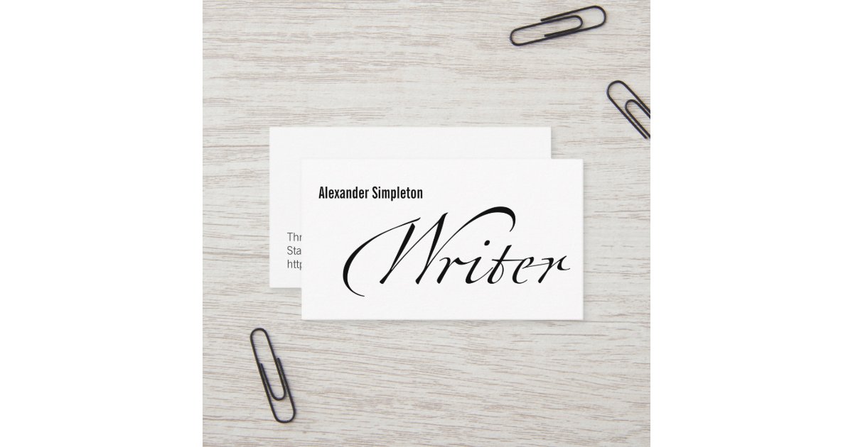 Writer Business Card Zazzle
