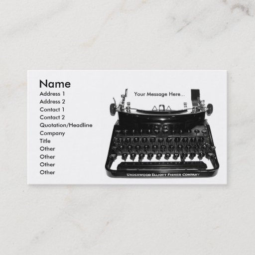 Customizable Writer Business Card