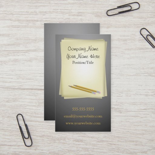 Customizable Writer Business Card