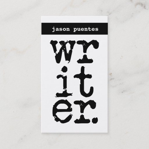 Customizable writer business cards