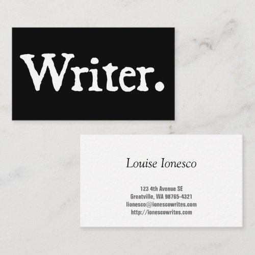 Writer Business Card